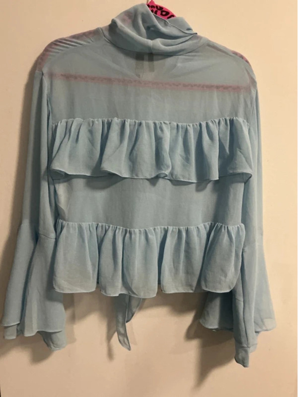 Blue Ruffle Blouse #337 - Picture 3 of 3